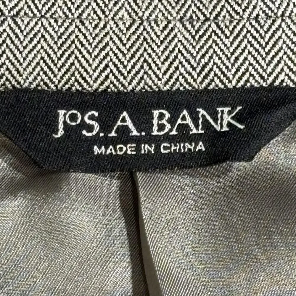Jos A Bank Signature Blazer Mens 48L Gray Silk Camelhair Herringbone